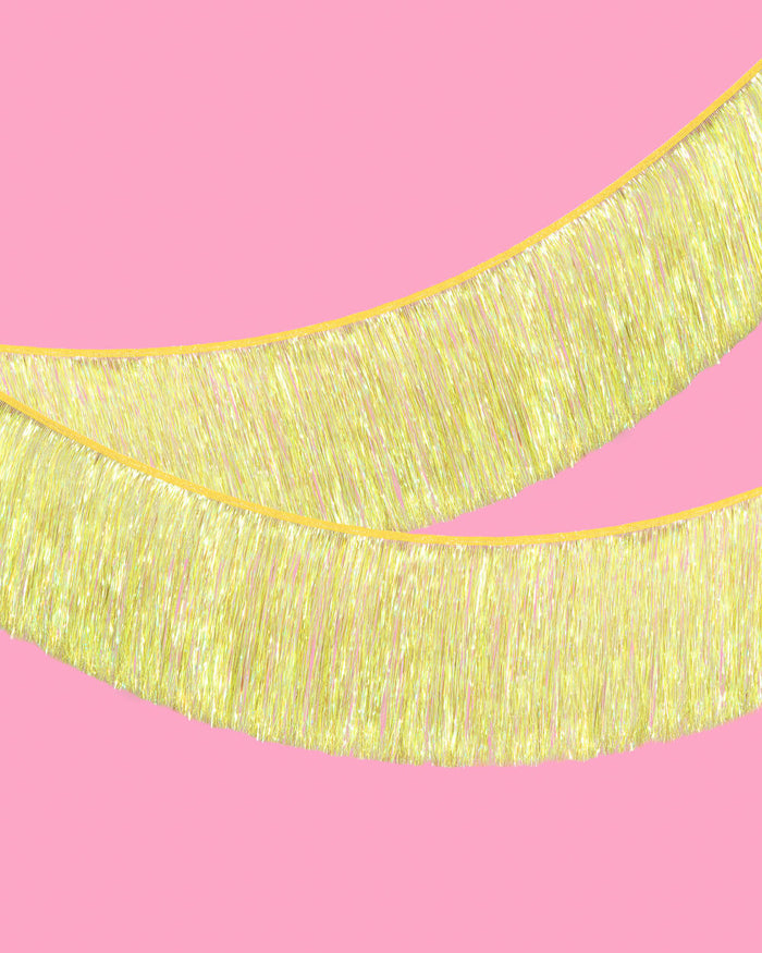 Posi Vibes Fringe - yellow foil banner