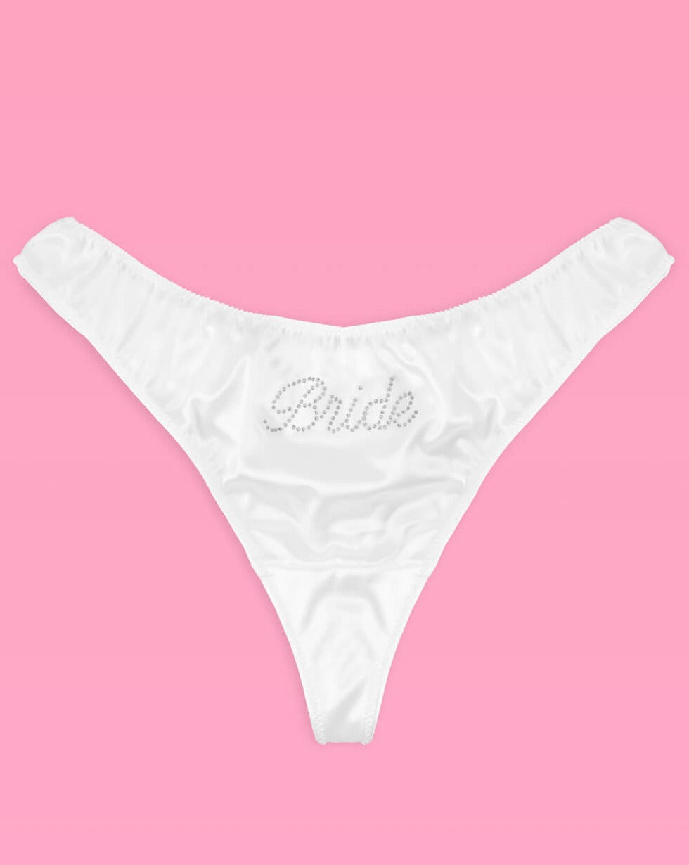 That Bride Thong - ivory rhinestone thong