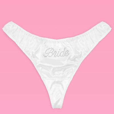 That Bride Thong - ivory rhinestone thong