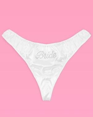That Bride Thong - ivory rhinestone thong