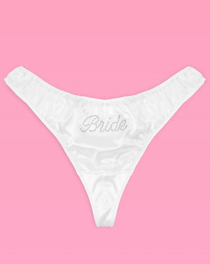 That Bride Thong - ivory rhinestone thong