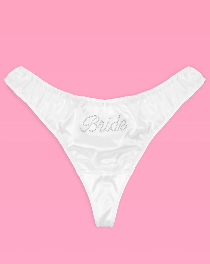 That Bride Thong - ivory rhinestone thong