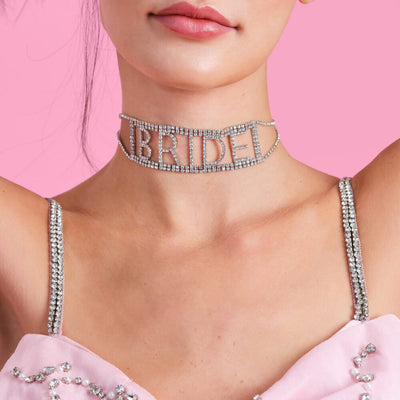 Bride Choker - bride rhinestone necklace