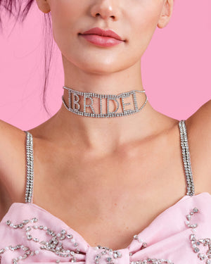 Bride Choker - bride rhinestone necklace