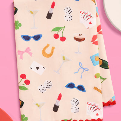 Cute Girl Tea Towel - cotton tea towel