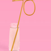 70 Shaped Straw - gold reusable straw