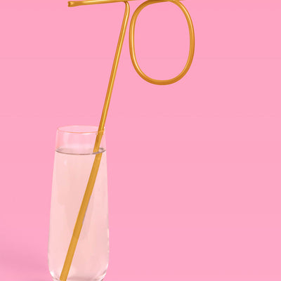 70 Shaped Straw - gold reusable straw