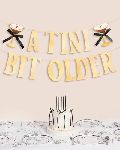 Espresso Tini Bit Older Banner - gold foil banner