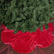 Red Velvet Tree Skirt - ruched tree skirt