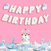 Bday Cake Banner - iridescent foil banner