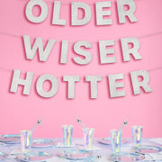 The Motto Banner - silver glitter banner