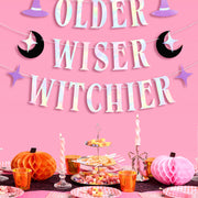 Older Wiser Witchier Banner - iridescent foil banner