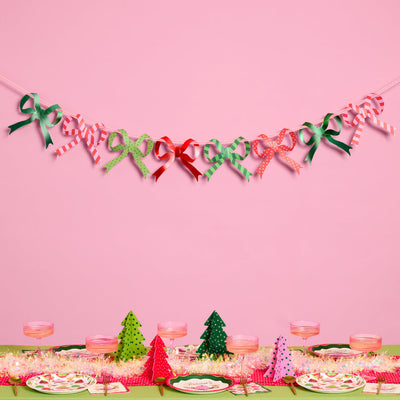 Christmas Bow Banner - Paper Bow Garland