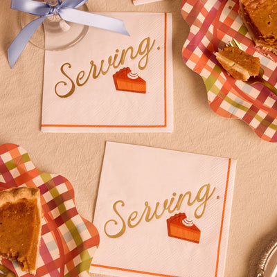 Serving Pie Napkins - gold foil cocktail napkins