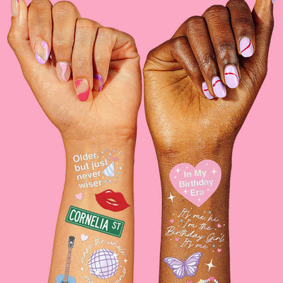 Birthday Era Tats - 50 temporary tattoos