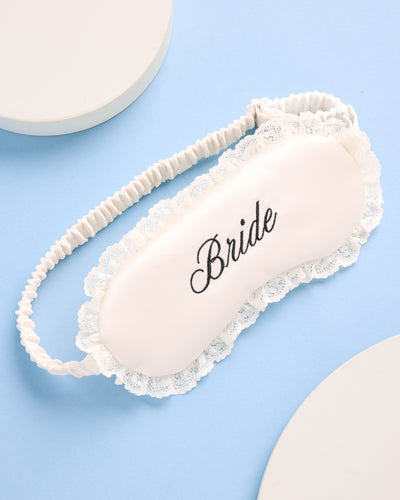 Bride Sleep Mask - embroidered satin