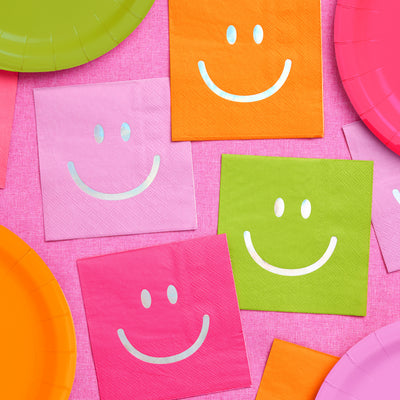 Super Smiley Napkins - 24 foil napkins