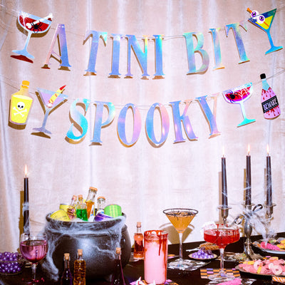 Tini Bit Spooky Banner - 6 ft iridescent banner