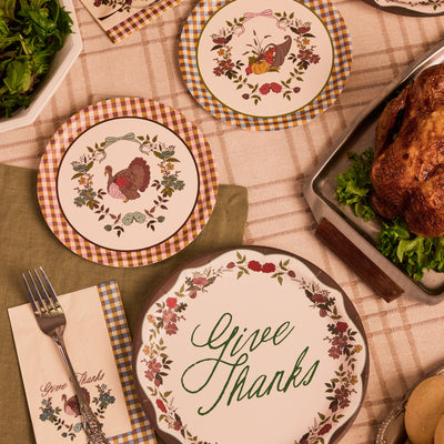 Thanksgiving Harvest Plates - 32 paper plates