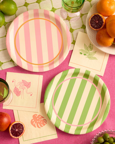 Pool Boy Plates - 24 striped paper plates