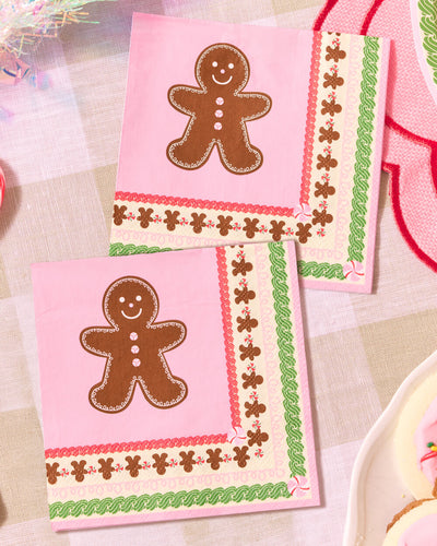 Bake it Merry Napkins - pink christmas napkins