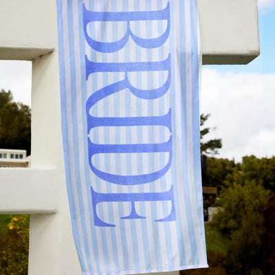 Coastal Bride Beach Towel - striped cotton towel