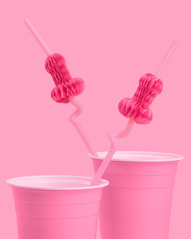 Penis Accordion Straws - 16 twisty straws