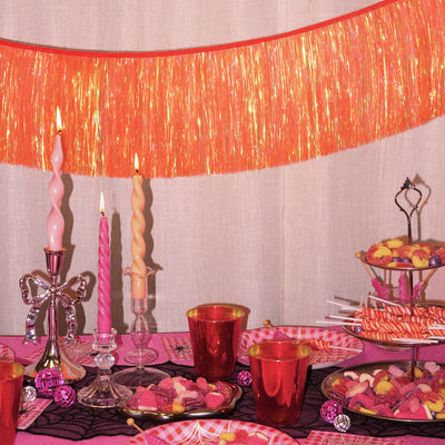 Orange Fringe Banner - iridescent banner