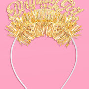 Golden Girl Bday Headband - fringe headband