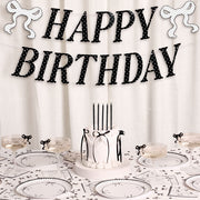 Polka Dot Birthday Banner - black + white pre strung banner