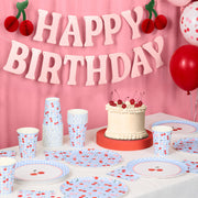 Cherry Birthday Bundle - tableware, balloons, banner + tats
