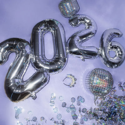 NYE 🪩 Balloons - 40" silver foil balloons