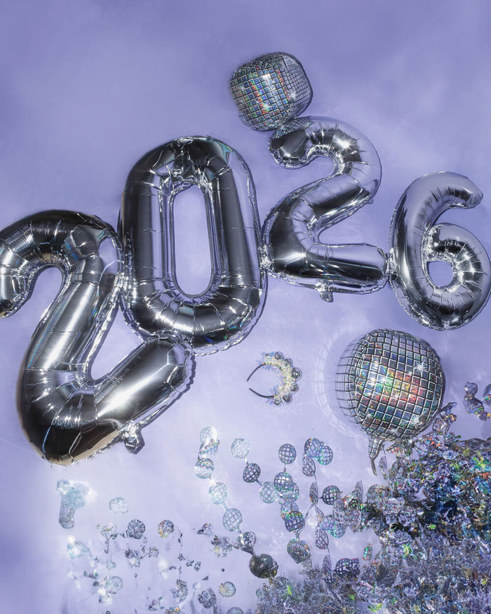 NYE 🪩 Balloons - 40" silver foil balloons