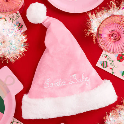 Santa Baby Hat - embroidered cotton hat