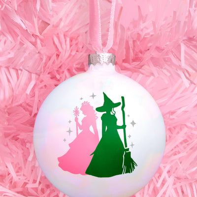 Pink Goes Good w. Green Ornament - iridescent ornament
