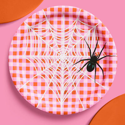 Pink Halloween Plates - 25 paper plates