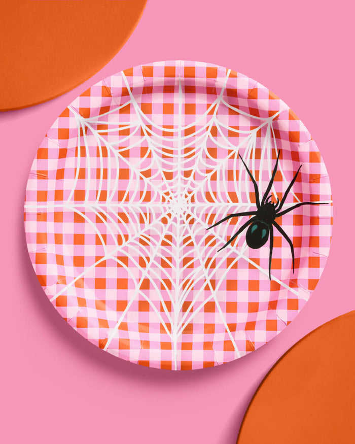 Pink Halloween Plates - 25 paper plates