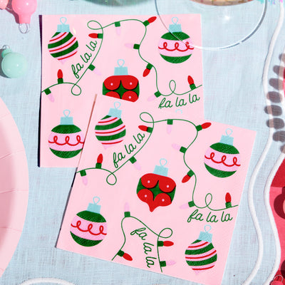 Deck the Halls Napkins - 25 square napkins