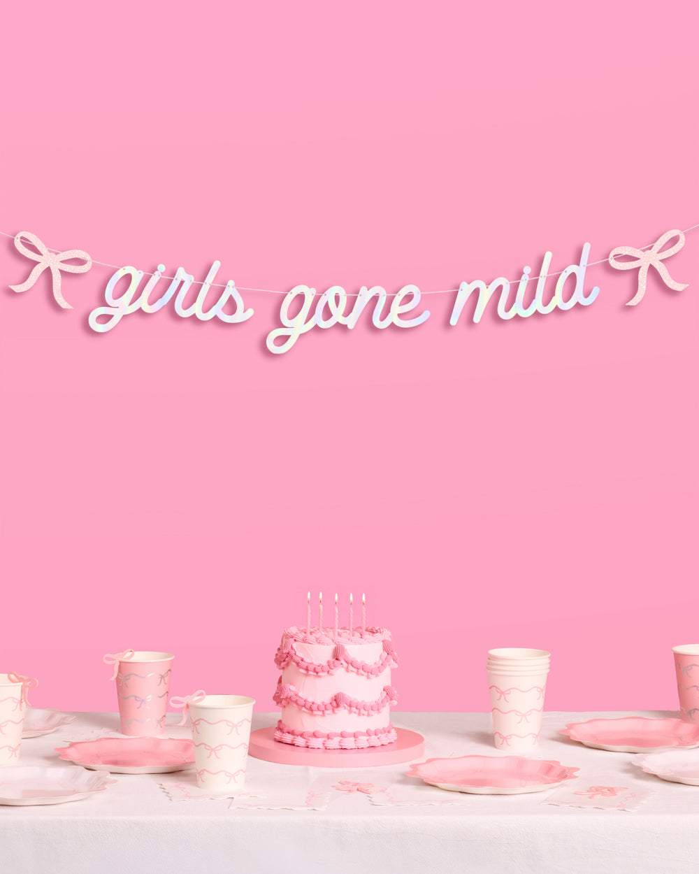 Girls Gone Mild Banner - iridescent foil banner