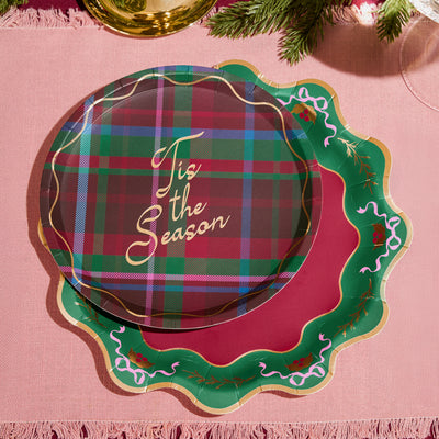 Tis the Season Plate Set - 32 paper plates, 2 sizes