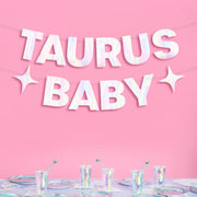 Taurus Baby Banner - iridescent foil banner