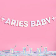 Aries Baby Banner - iridescent foil banner