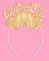 Golden Girl Bday Headband - fringe headband