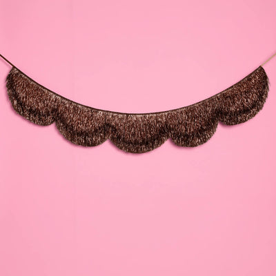 Espresso Scallop Fringe Banner - festive banner