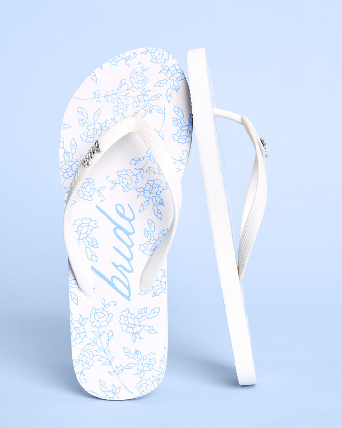 Something Blue Flip Flops - rubber printed sandals