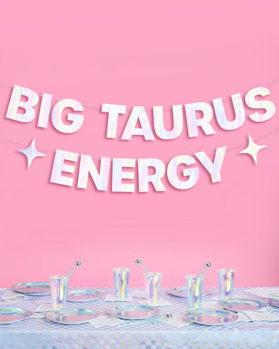 Big Taurus Energy Banner - iridescent foil banner