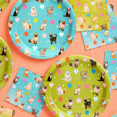Cat Plates - 24 paper plates