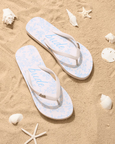 Something Blue Flip Flops - rubber printed sandals