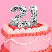 21 Disco Topper - 6 pc mirrored cake toppers