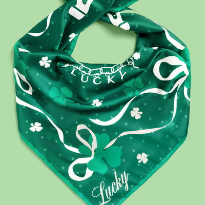 Lucky Headscarf - green silk headscarf